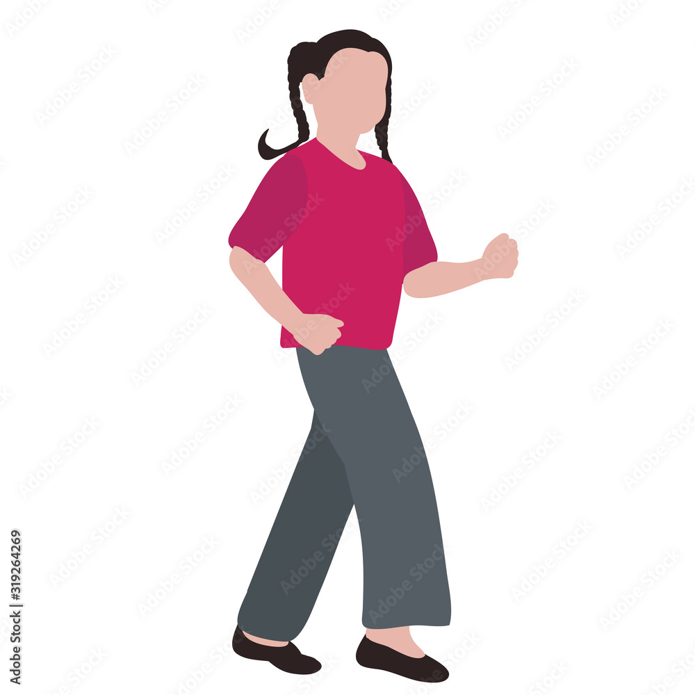 Fototapeta premium vector, white background, flat style child girl