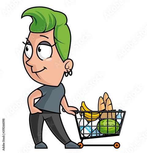 Young woman shopping in the supermarket