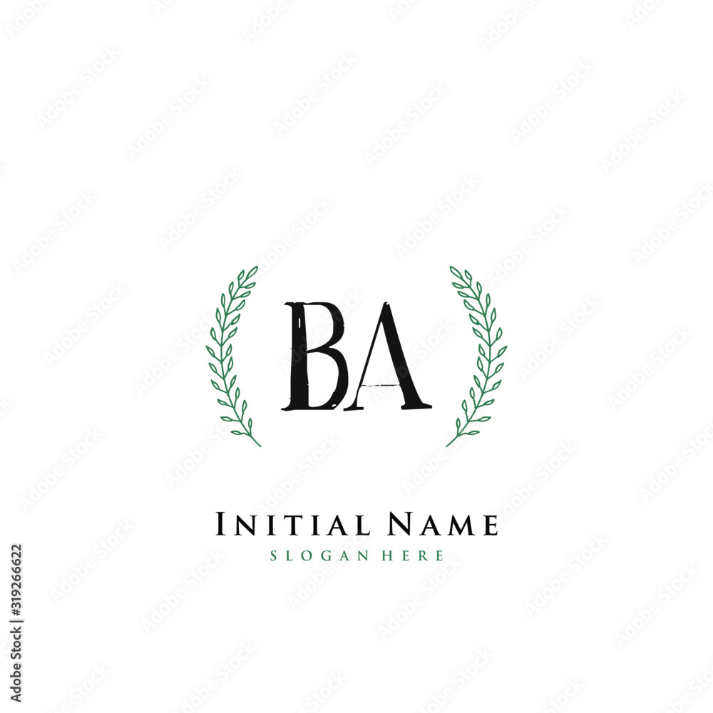 BA Initial handwriting logo vector BA Initial handwriting logo vector