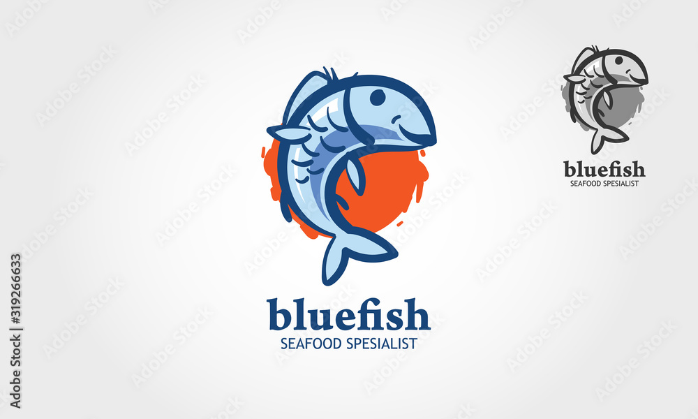 Blue Fish Seafood Specialist Vector Logo Template. This is a fish vector that you can use as a logo, design element and perfectly used for any fishing or aquarium related businesses. Blue Fish Seafood Specialist Vector Logo Template. This is a fish vector that you can use as a logo, design element and perfectly used for any fishing or aquarium related businesses.