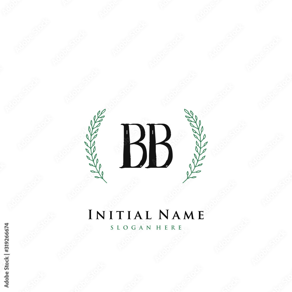 BB Initial handwriting logo vector BB Initial handwriting logo vector