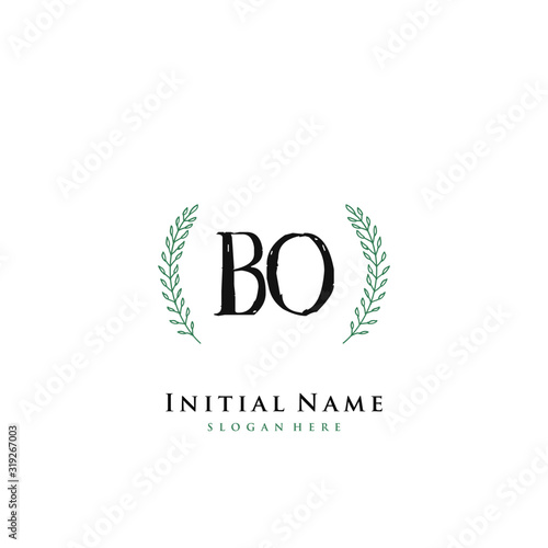 BO Initial handwriting logo vector	