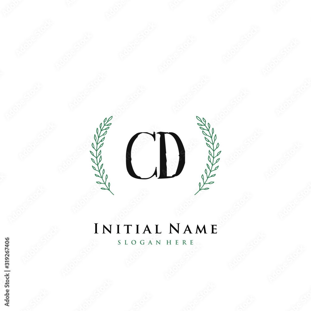 CD Initial handwriting logo vector CD Initial handwriting logo vector