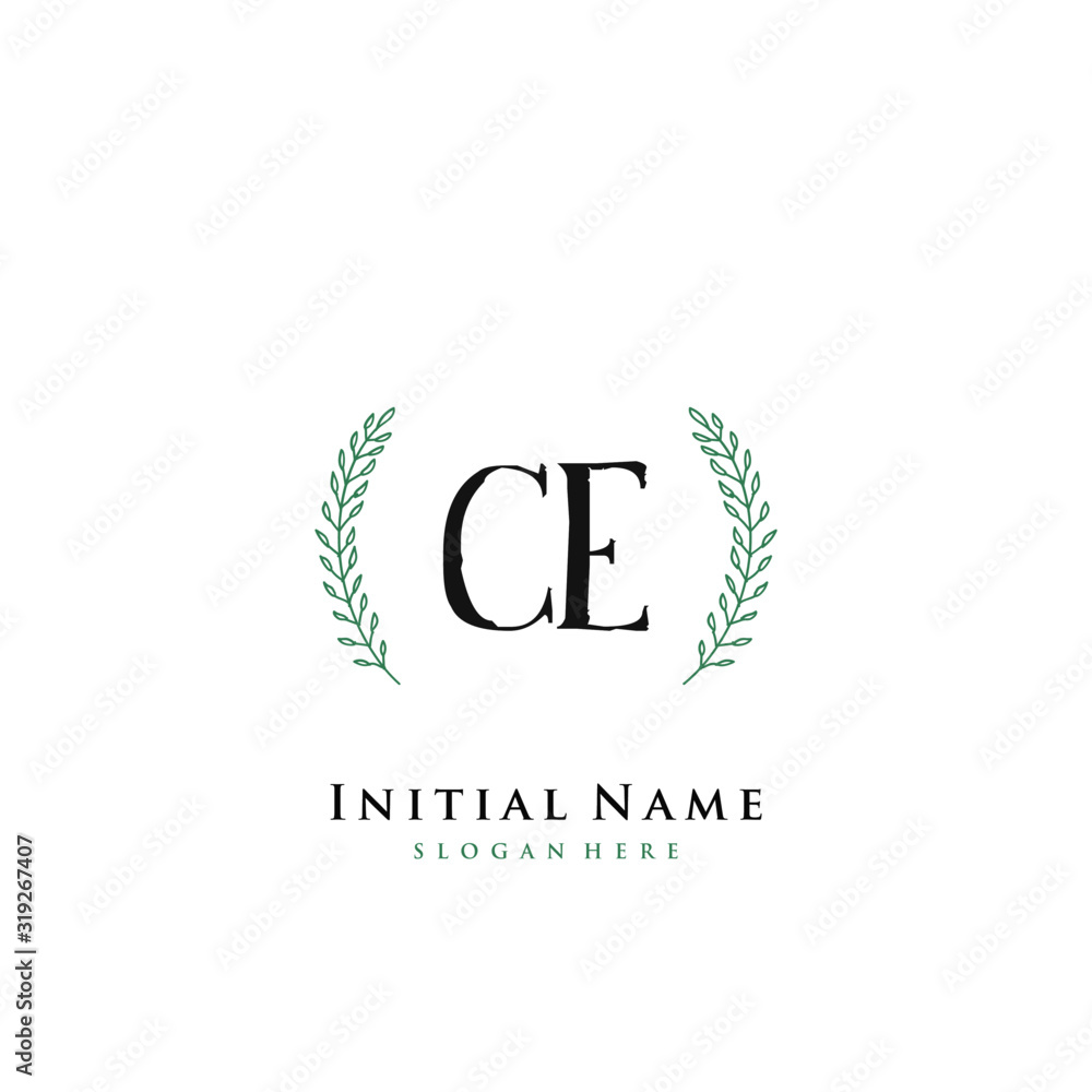 CE Initial handwriting logo vector CE Initial handwriting logo vector