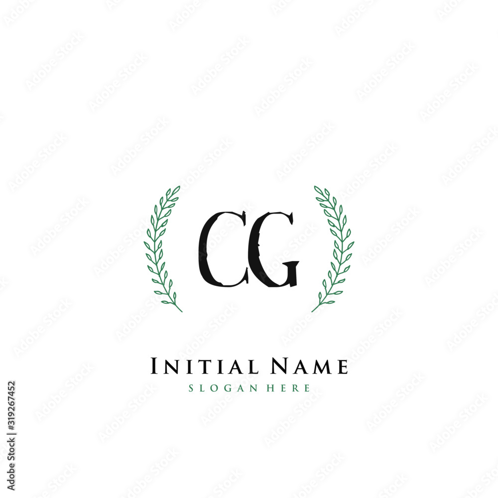 CG Initial handwriting logo vector	