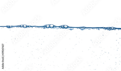 Steady water surface with bubbles