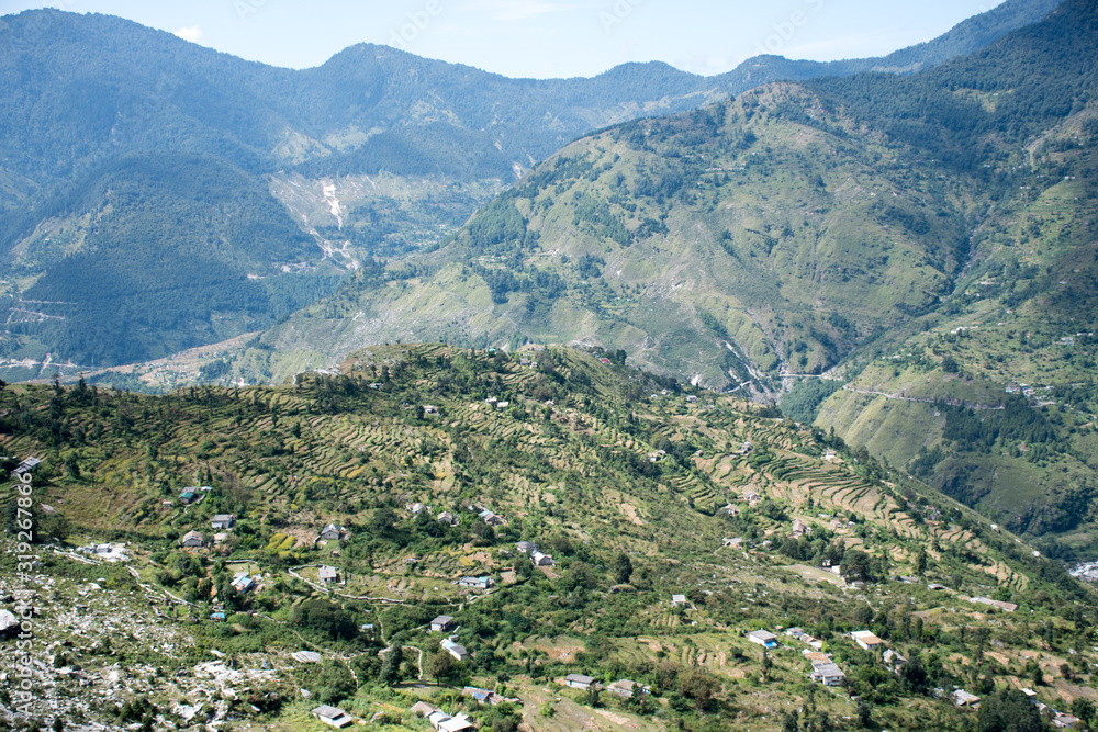 Landscape view of Himalayan Region in Uttrakhand India