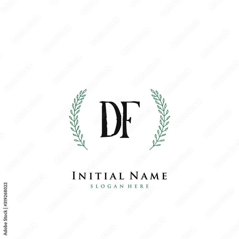 DF Initial handwriting logo vector DF Initial handwriting logo vector