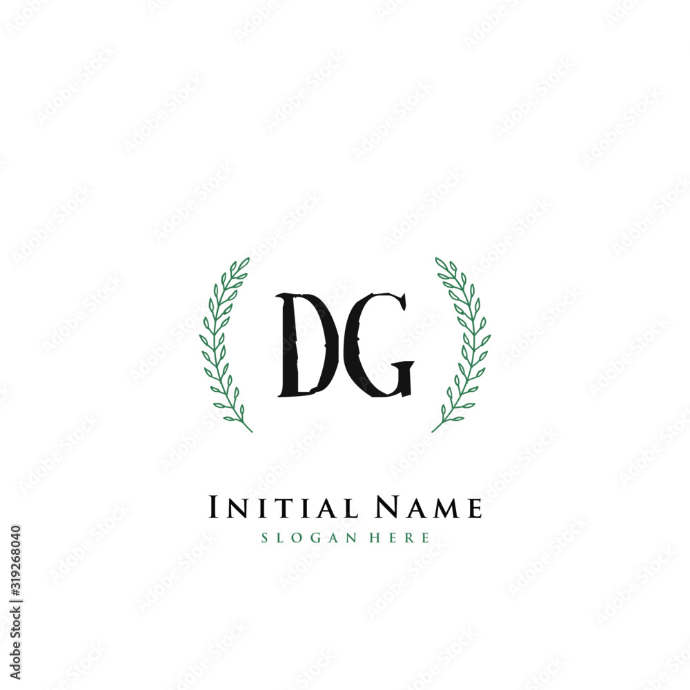 DG Initial handwriting logo vector DG Initial handwriting logo vector