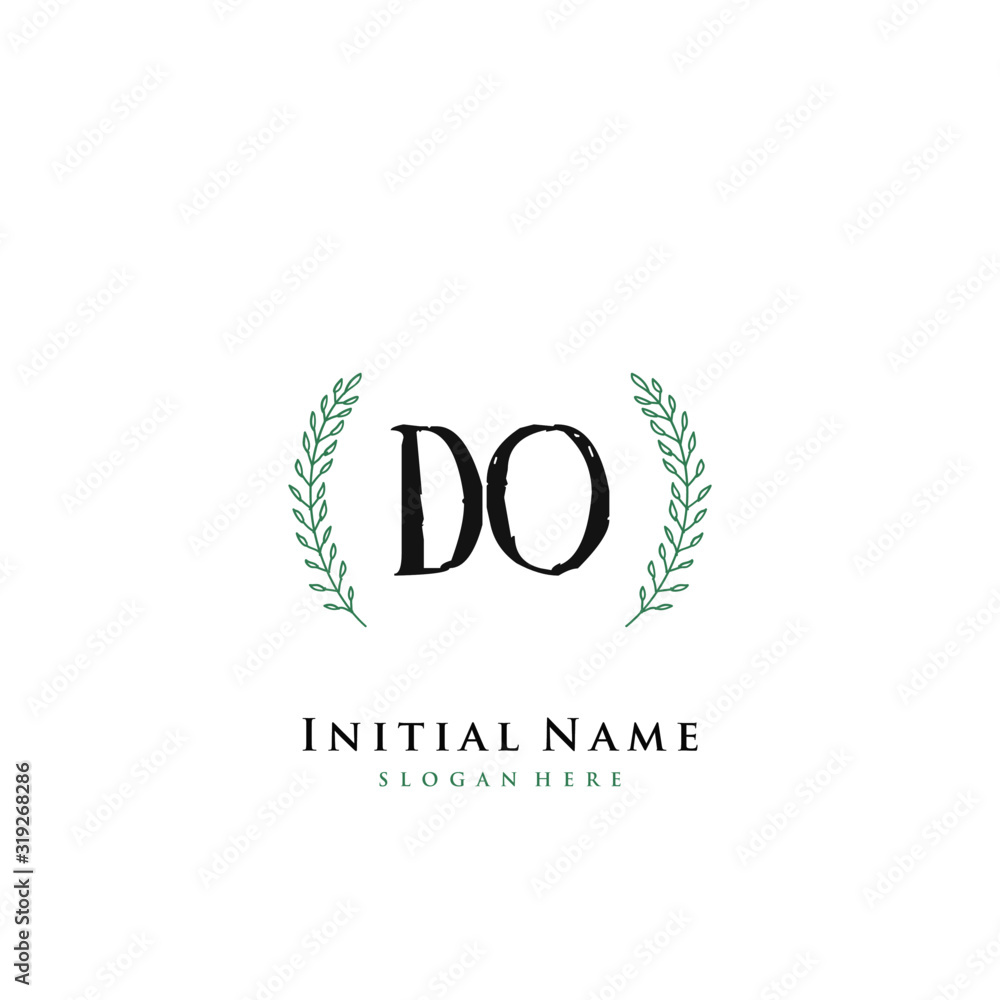 DO Initial handwriting logo vector DO Initial handwriting logo vector