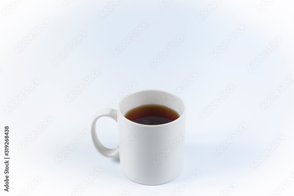 Cup of Black Coffee in plain wite cup with white background Cup of Black Coffee in plain wite cup with white background