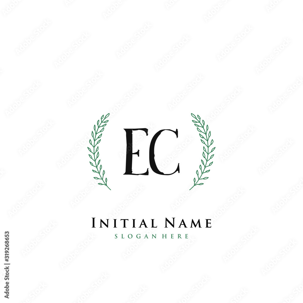 EC Initial handwriting logo vector EC Initial handwriting logo vector