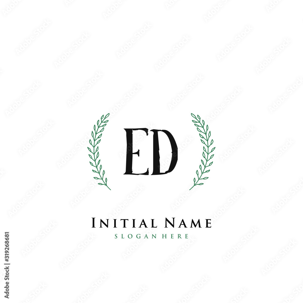 ED Initial handwriting logo vector ED Initial handwriting logo vector
