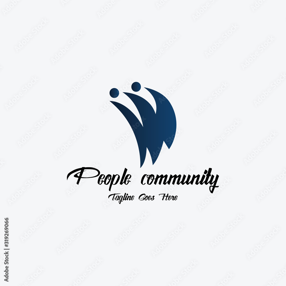 People community logo design template. Vector illustration