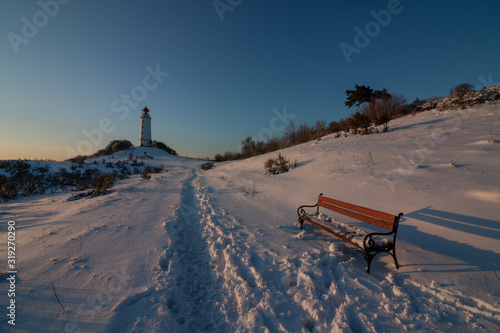 Winter Idylle auf der schönen deutschen Ostsee Insel Hiddensee