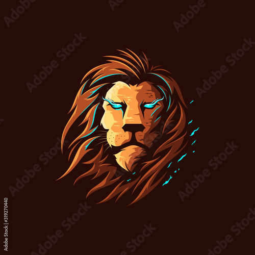 lion head vector logo illustration