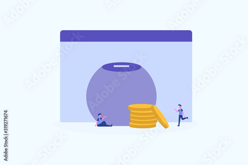 online donation illustration concept for web landing page template, banner, flyer and presentation