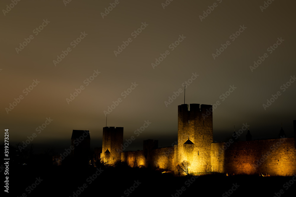 Town Wall in Visby, Sweden at Night Town Wall in Visby, Sweden at Night