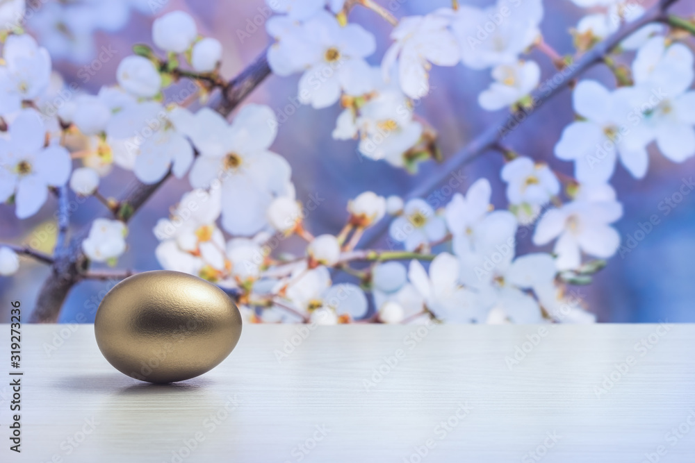 Easter Golden egg, background design, greeting card.