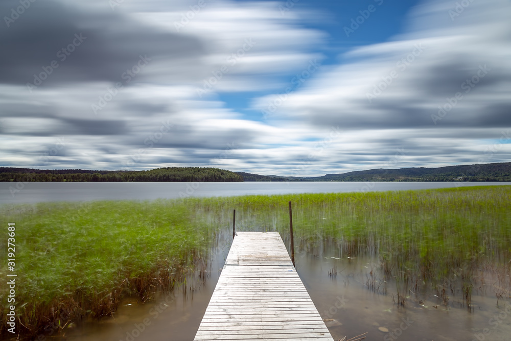 Pier in the Tavelsjo Lake, Sweden