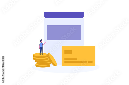 Credit Rating illustration concept for web landing page template, banner, flyer and presentation