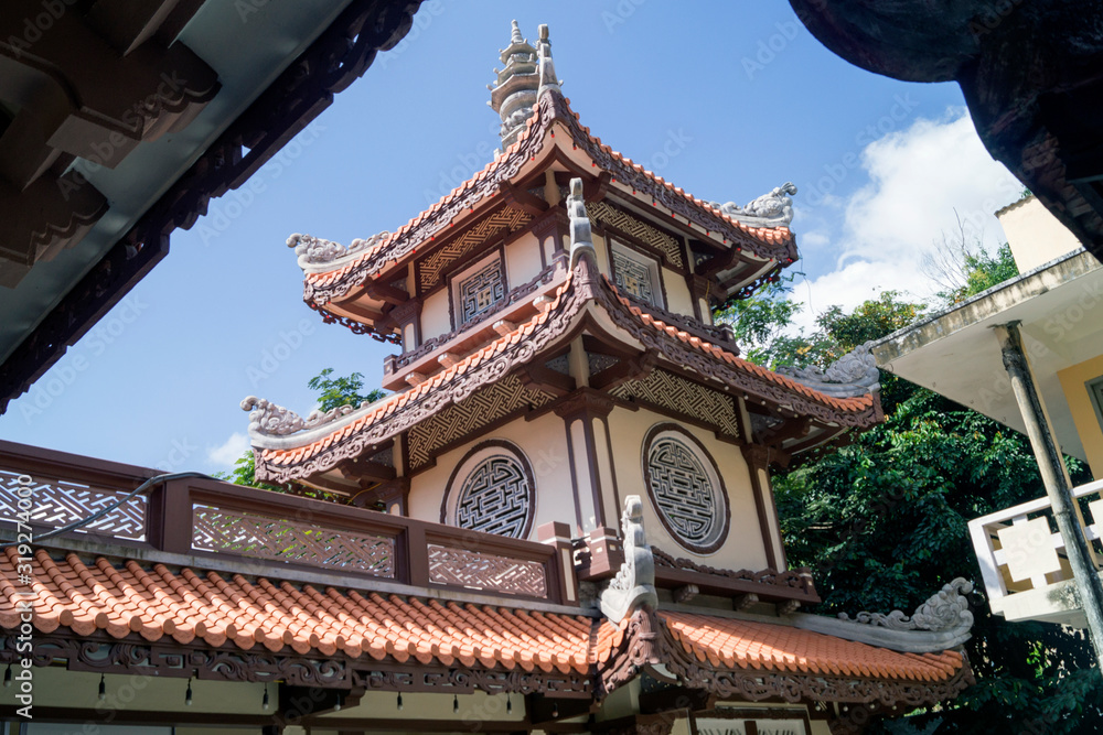 buddhist temple on sky background buddhist temple on sky background