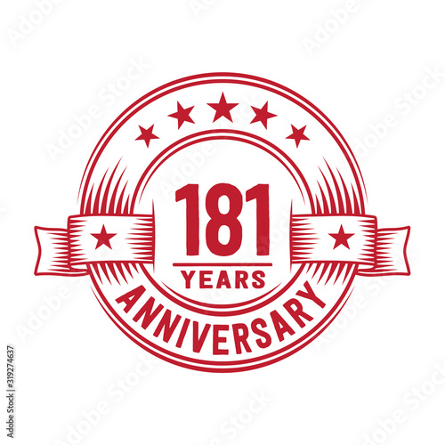 181 years logo design template. 181st anniversary vector and illustration.
