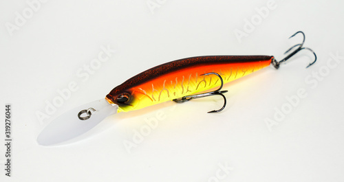 fishing lures on white background