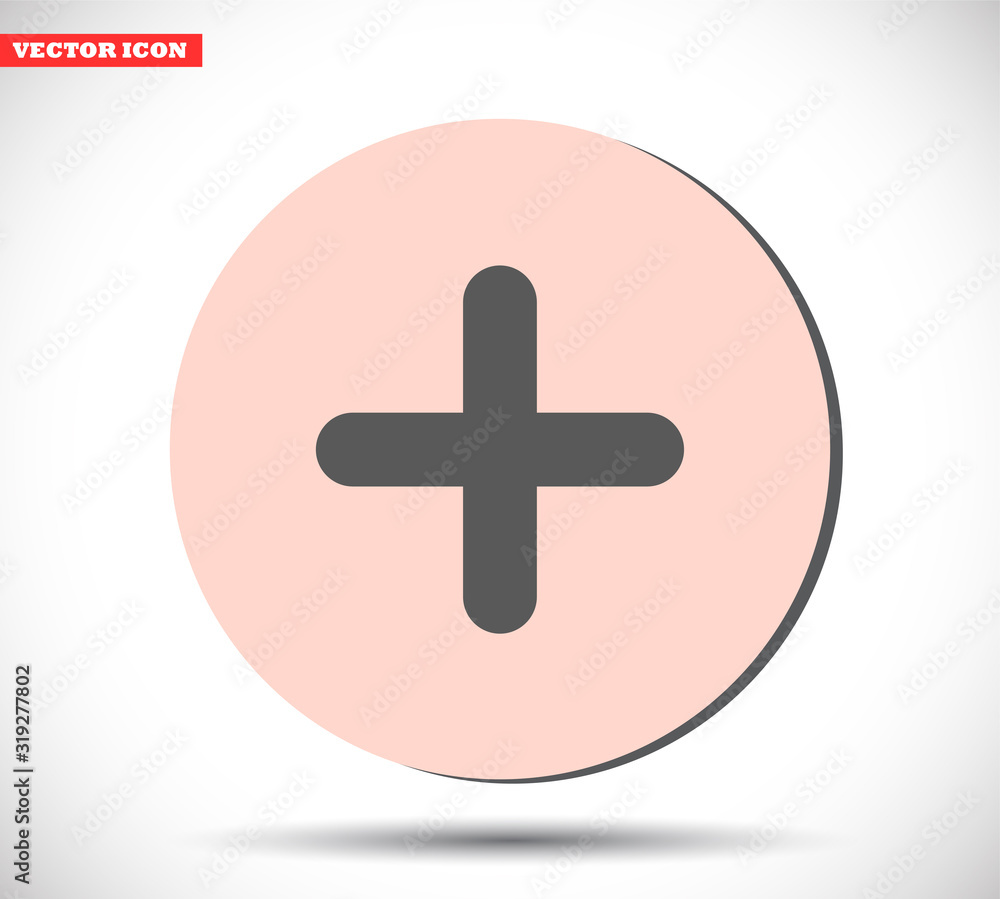 Obraz premium Plus vector icon , lorem ipsum Flat design