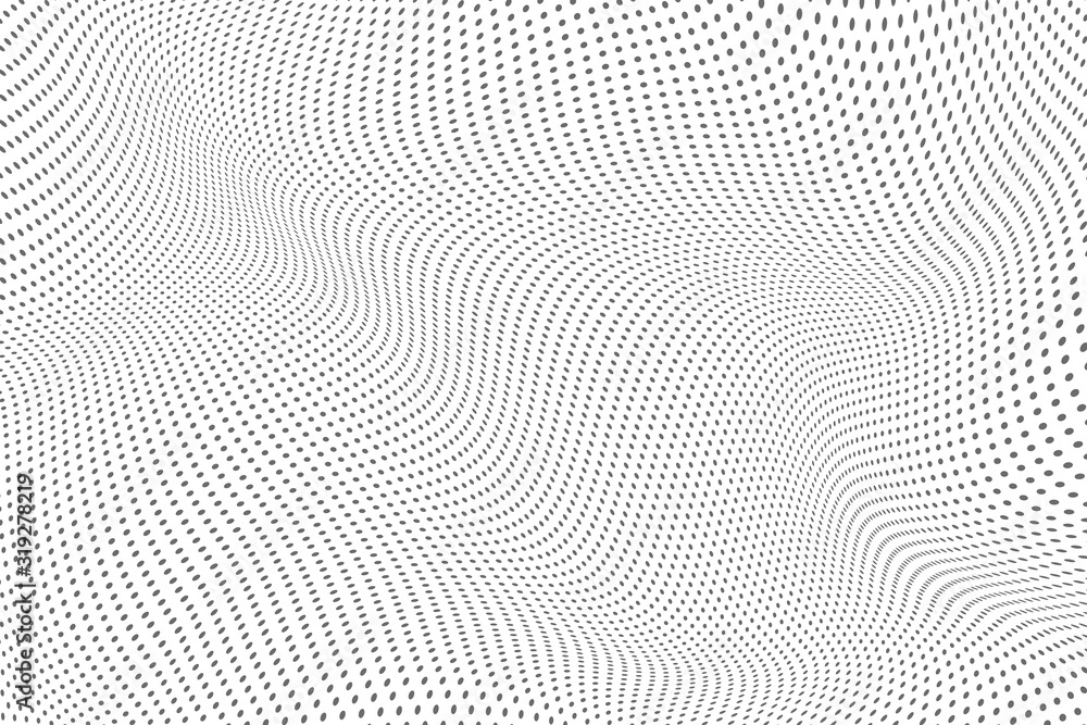 Halftone dots illustration. Half tone mosaic pixels wavy background. Halftone dots illustration. Half tone mosaic pixels wavy background.
