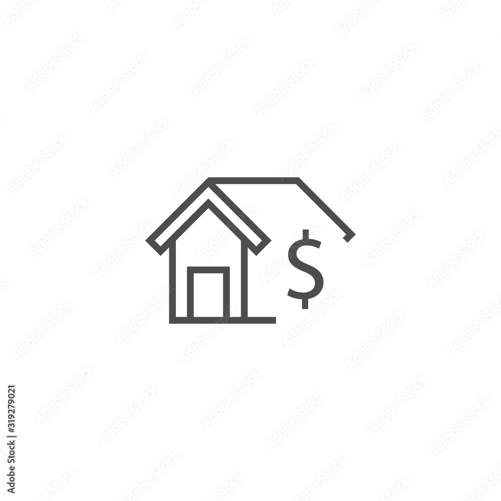 dollar house icon. Vector