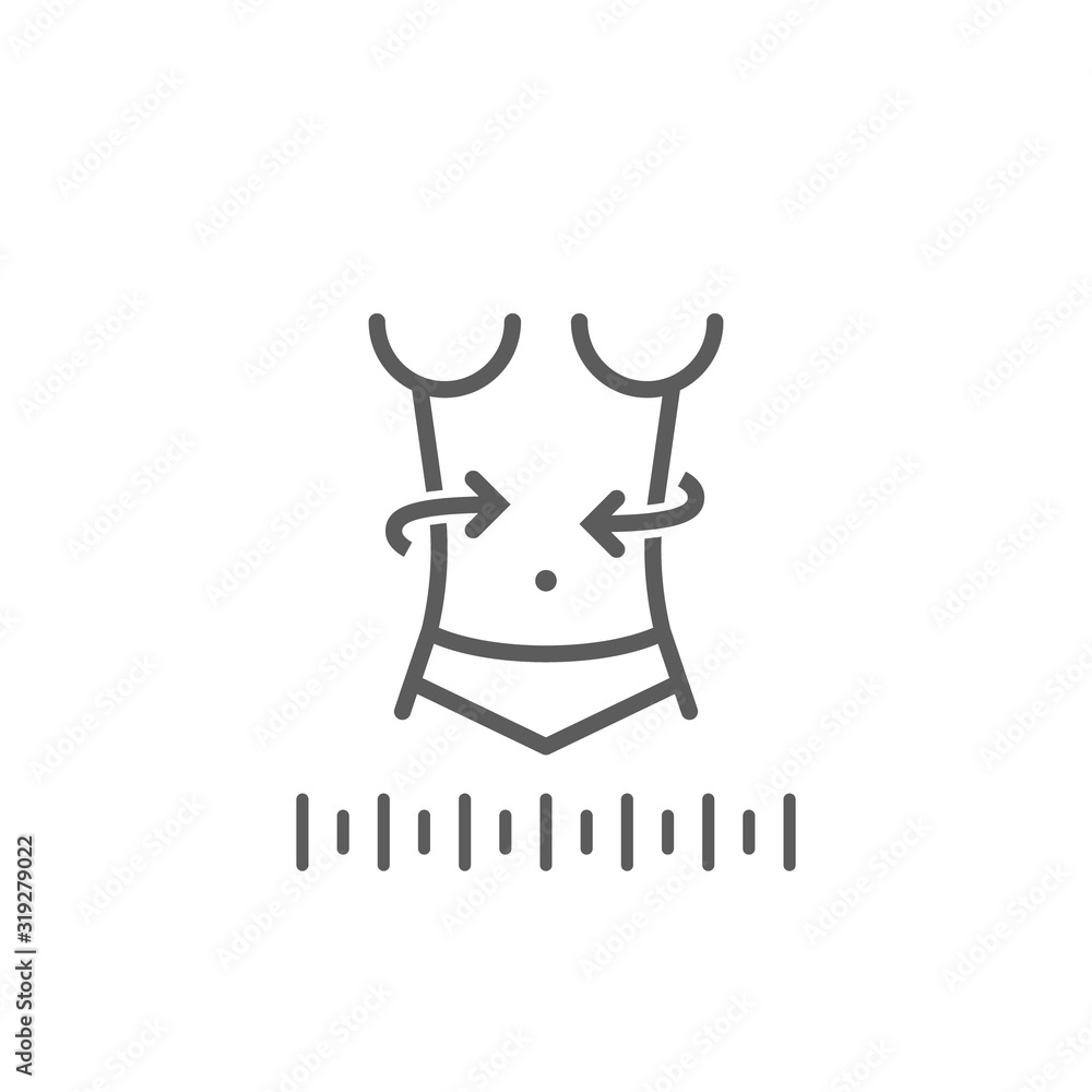 Waist correction surgery linear icon. Vector sign Waist correction surgery linear icon. Vector sign