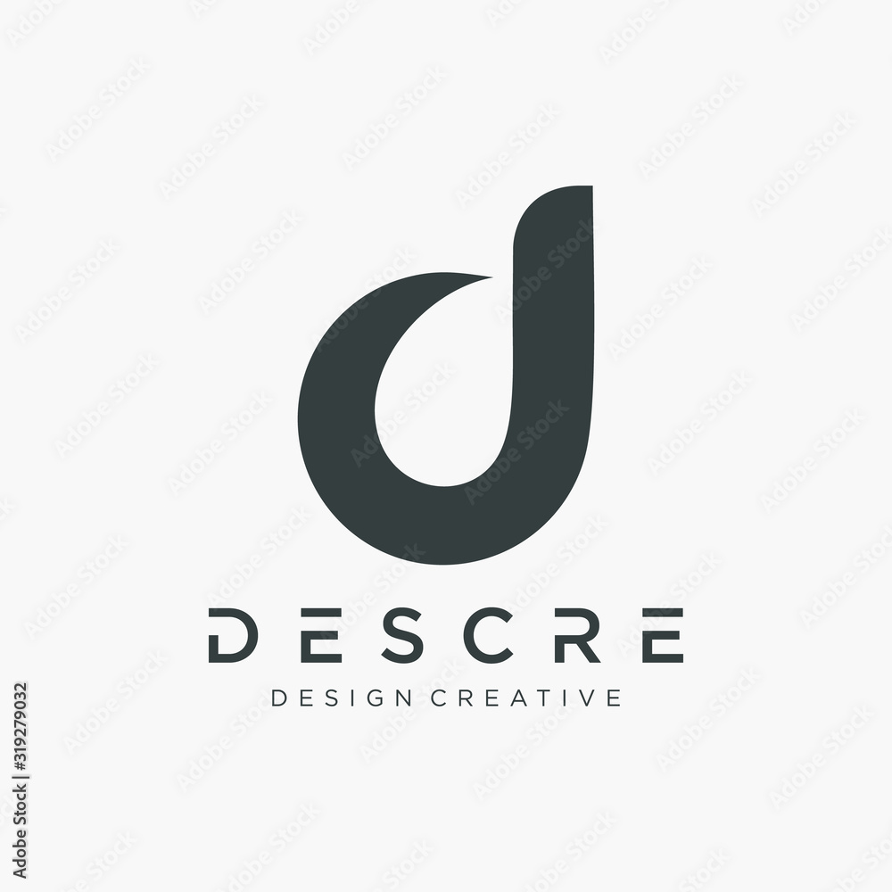 abstract letter d logo design with swoosh element. lowercase concept - vector abstract letter d logo design with swoosh element. lowercase concept - vector