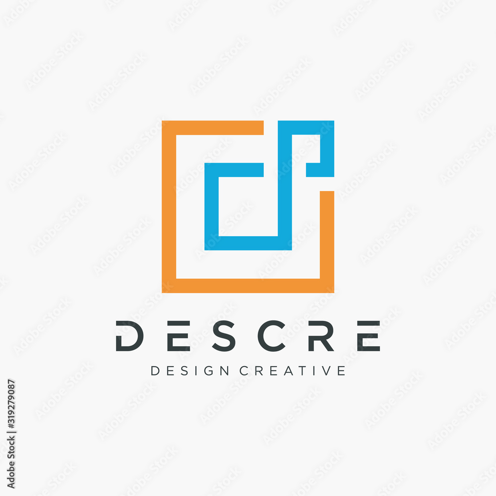 abstract Initial letters d logo design with shape square concept. logo line with connect concept - vector abstract Initial letters d logo design with shape square concept. logo line with connect concept - vector