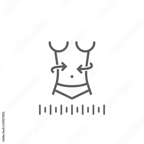 Waist correction surgery linear icon. Vector sign