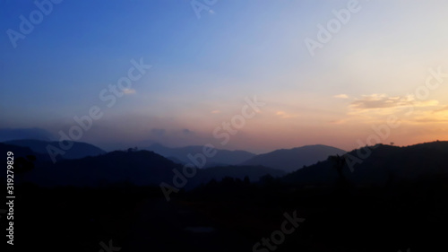 sunset in the mountains
