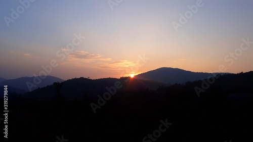 sunset in the mountains