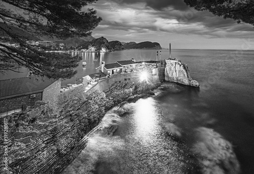 Night view on Petrovac, Mon...