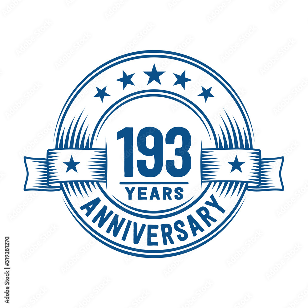 Fototapeta premium 193 years logo design template. 193rd anniversary vector and illustration.