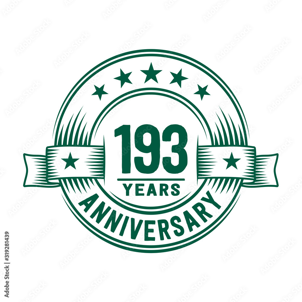 Fototapeta premium 193 years logo design template. 193rd anniversary vector and illustration.