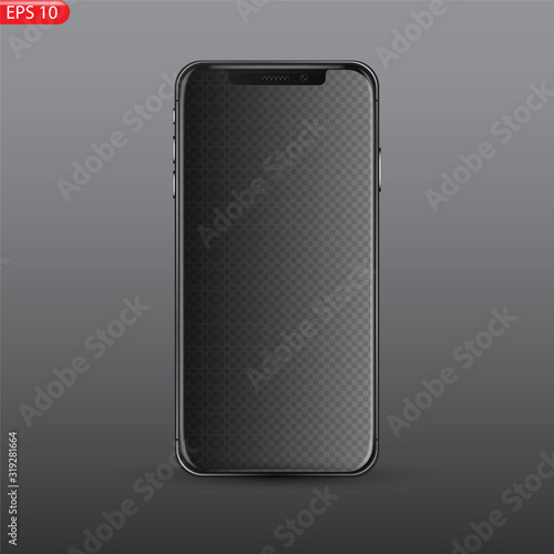 New High Detailed Realistic Smart phone similar to i phone Isolated on white Background