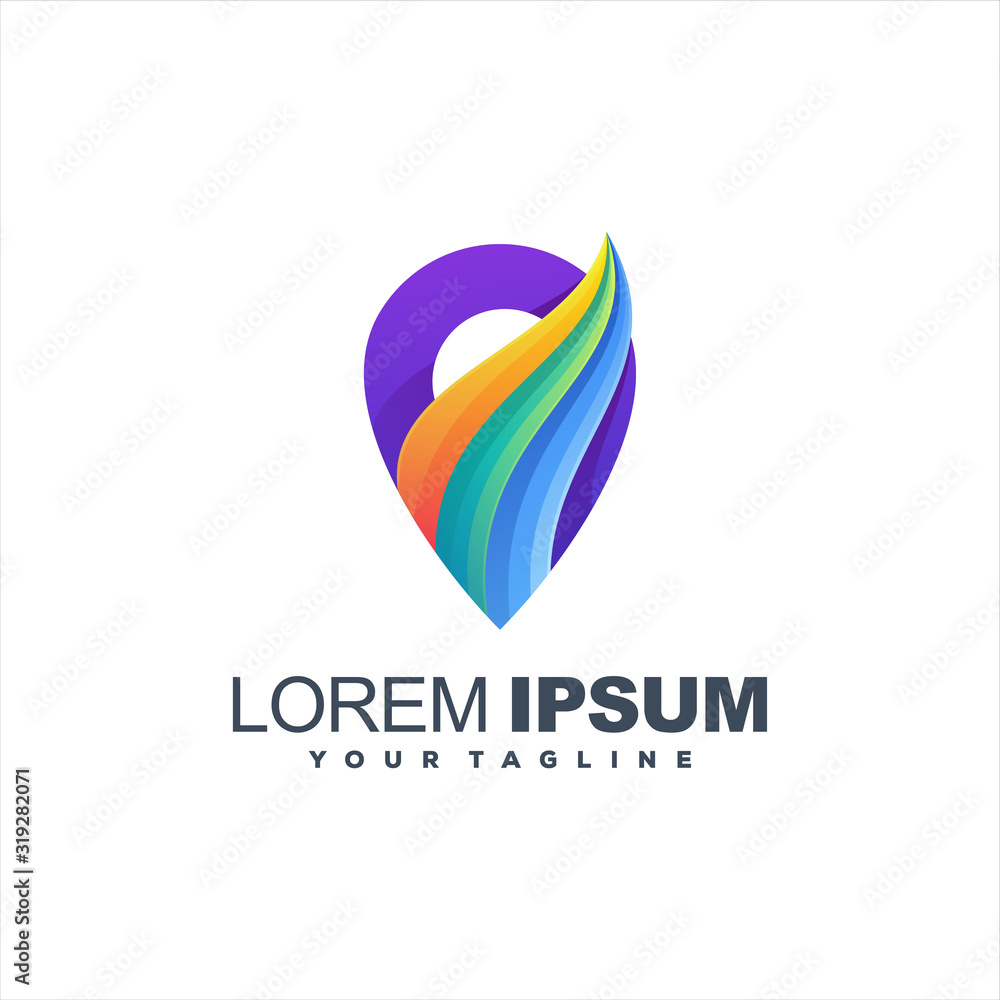 awesome pin gradient logo design awesome pin gradient logo design