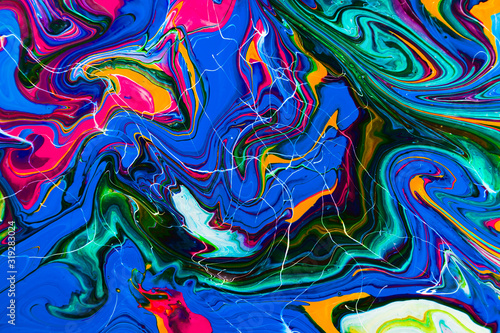 Fluid Art. Abstract colorful background  wallpaper. Mixing paints. Modern art.