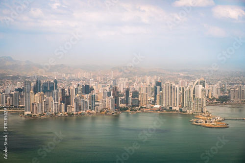 Panama City coast , cityscape and skyline aerial view © hanohiki