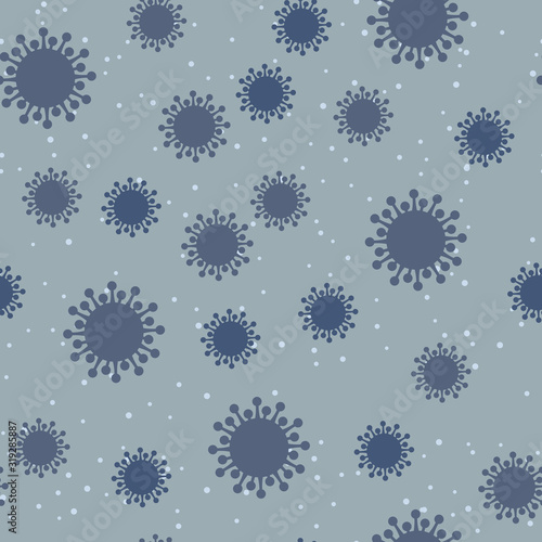 Seamless pattern Wuhan Chinese Coronavirus 2019-nCoV. Pneumonia. Bacteria Biology Organisms. Virus infection epidemic sick. Health background. Medical genetics bacteriological Microorganism. 