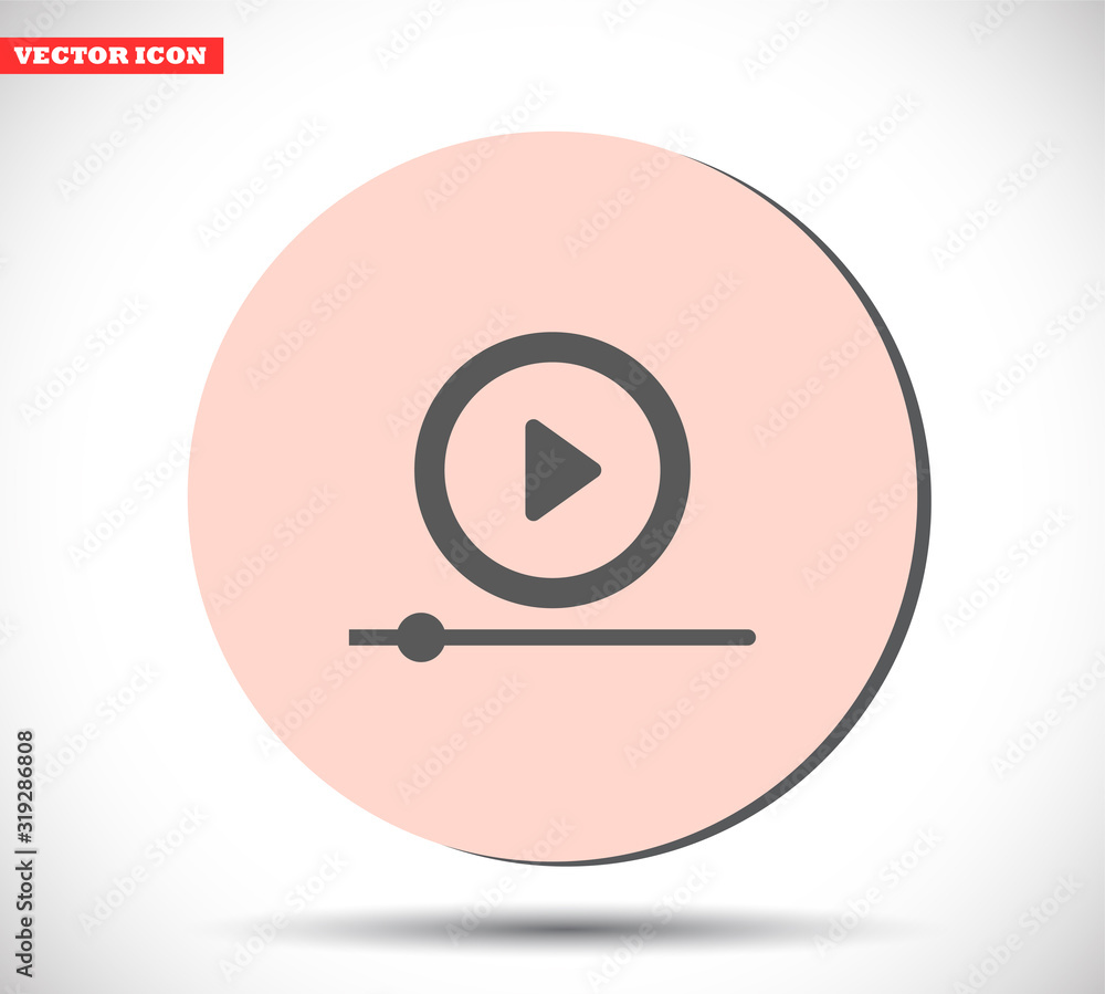 Obraz premium Play vector icon , lorem ipsum Flat design