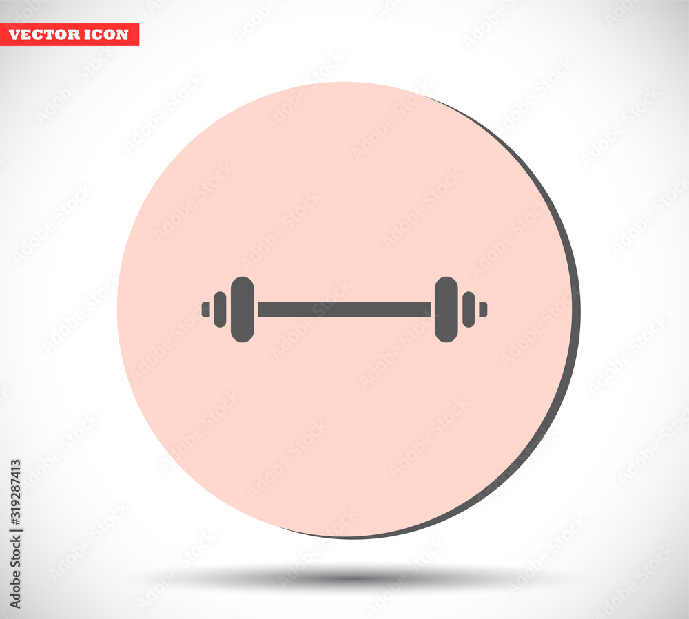 Dumbbel vector icon , lorem ipsum Flat design Dumbbel vector icon , lorem ipsum Flat design