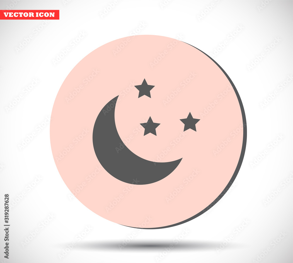 Moon vector icon , lorem ipsum Flat design Moon vector icon , lorem ipsum Flat design
