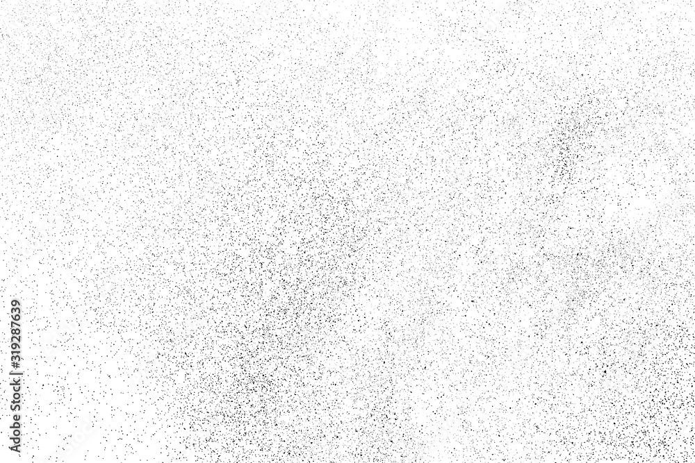Black Grainy Texture Isolated On White Background. Dust Overlay. Dark Noise Granules. Digitally Generated Image. Vector Design Elements, Illustration, Eps 10.