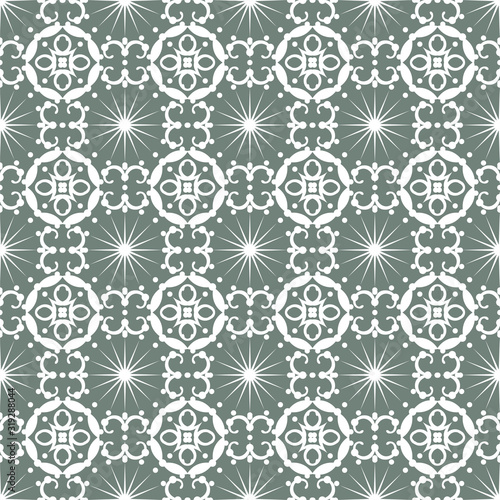 Decorative seamless pattern vector with openwork ornament on a gray background. Abstract pattern for design cards, invitations, wallpaper, wrapping paper.